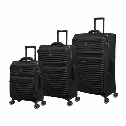 IT Luggage Precursor - 3pc Set (Black) -UK Suitcase Sales 2024 32769 HK12 2883B08BlackSSFrontpanel