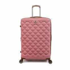 IT Luggage Indulging - 4pc Set (Flamingo Pink) -UK Suitcase Sales 2024 32964 UK16 3039 08FlamingoPinkSSFrontpaneldirectly25in