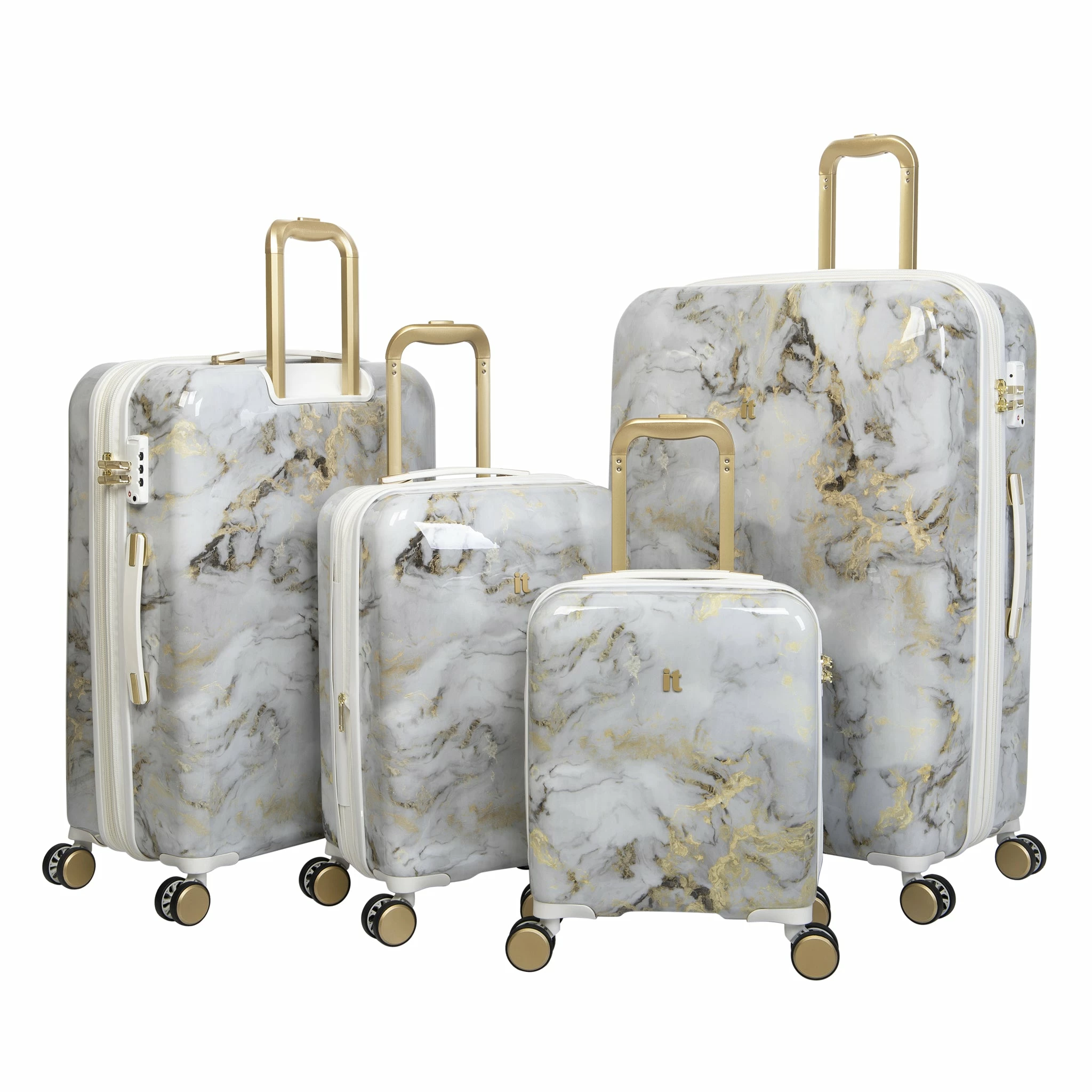 IT Luggage Sheen - 4pc Set (Gold Greyscale Marble) 10 IT Luggage Sheen - 4pc Set (Gold Greyscale Marble) - Image 8