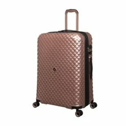 IT Luggage Glitzy - 5pc Set (Metallic Rose Gold) -UK Suitcase Sales 2024 33109 UK16 2888A08MetallicrosegoldSSFrontpanel27in