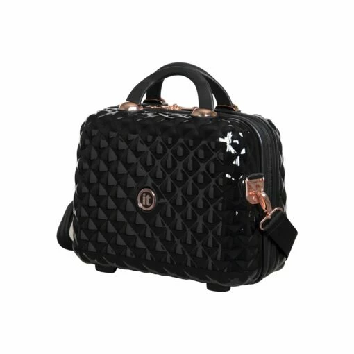 IT Luggage Glitzy - Vanity Case (Black) -UK Suitcase Sales 2024 33109 UK16 2888A15BlackSSFrontpanel