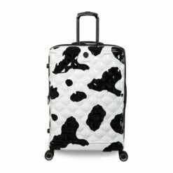 IT Luggage Indulging - 4pc Set (Moo Cow Print) -UK Suitcase Sales 2024 33198 UK16 3039A08Moocowblack whiterepeatprintSSFrontpaneldirectly25in