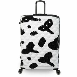 IT Luggage Indulging - 4pc Set (Moo Cow Print) -UK Suitcase Sales 2024 33198 UK16 3039A08Moocowblack whiterepeatprintSSFrontpaneldirectly29in