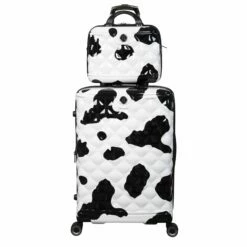 IT Luggage Indulging - 4pc Set (Moo Cow Print) -UK Suitcase Sales 2024 33198 UK16 3039A08 16 3039A15Moocowblack whiterepeatprintSSFrontpanel25in