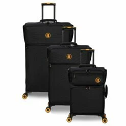 Simultaneous - 3pc Set (Black) -UK Suitcase Sales 2024 33202 UK12 2900 08BlackSSFrontpaneldirectlyset1