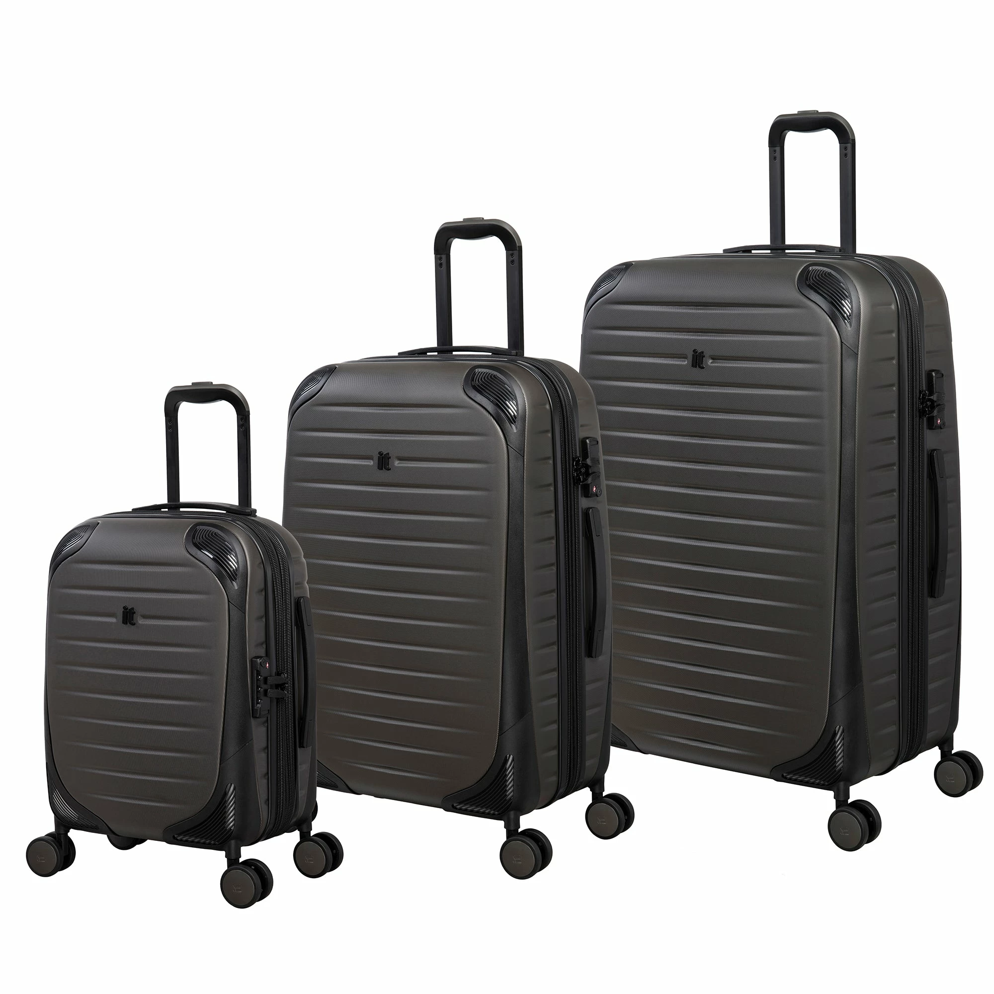 IT Luggage Lineal - 3pc Set (Dark Grey) 3 IT Luggage Lineal - 3pc Set (Dark Grey)