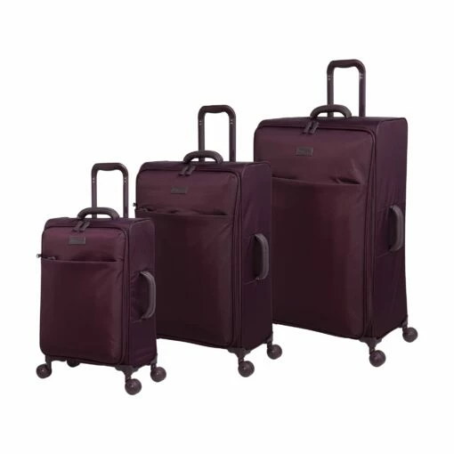 IT Luggage Lustrous - 3pc Set (Aubergine) -UK Suitcase Sales 2024 61362 US12 2194 08AubergineS025SSFrontpanelB