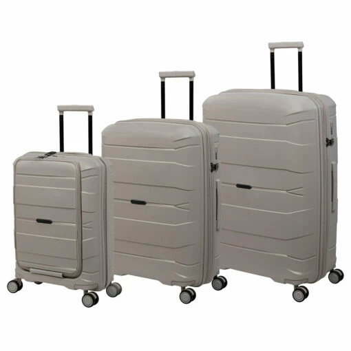 IT Luggage Momentous - 3-Piece Set (Pumice Stone) -UK Suitcase Sales 2024 61386 HK15 2886 08PumimcestoneS907SSFrontpanel