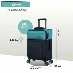 IT Luggage Duo-Tone - Cabin (Capri Breeze / Dress Blues) -UK Suitcase Sales 2024 Duo Tone Cabin Capri dims weights