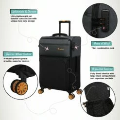 Duo-Tone - Medium (Pewter & Black) -UK Suitcase Sales 2024 Duo Tone Med Black Infographic