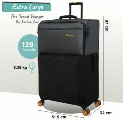 Duo-Tone - Extra Large (Pewter & Black) 21 Duo-Tone - Extra Large (Pewter & Black) -UK Suitcase Sales 2024 Duo Tone XLarge Black dims weights