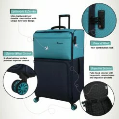 Duo-Tone - Extra Large (Capri Breeze / Dress Blues) -UK Suitcase Sales 2024 Duo Tone XLarge Capri Infographic