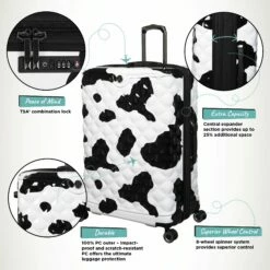 IT Luggage Indulging - Medium Plus (Moo Cow Print) -UK Suitcase Sales 2024 Indulging Moo Large Infographic