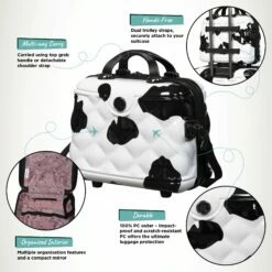 IT Luggage Indulging - Vanity Case (Moo Cow Print) -UK Suitcase Sales 2024 Indulging Moo Vanity Infographic