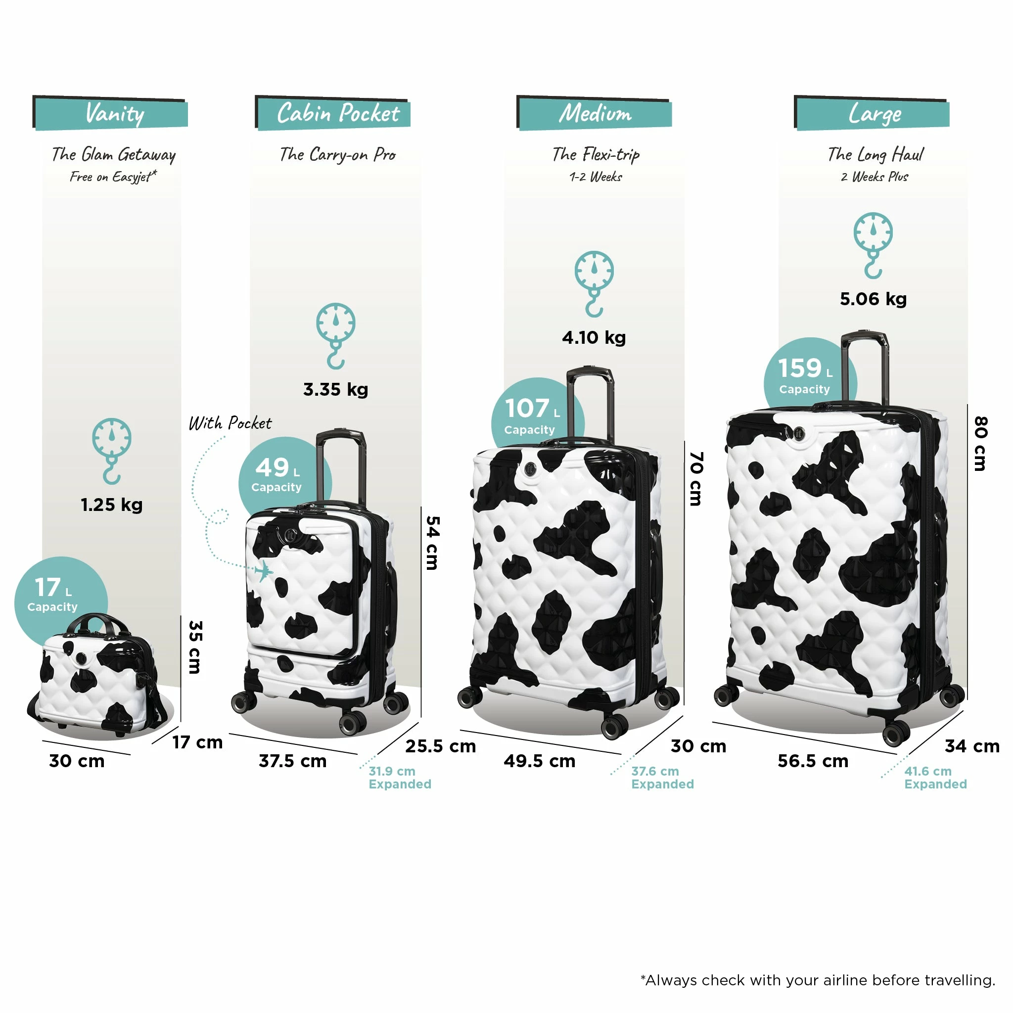 IT Luggage Indulging II - Cabin With Pocket (Moo Cow Print) 17 IT Luggage Indulging II - Cabin With Pocket (Moo Cow Print) - Image 15
