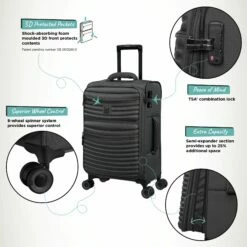 IT Luggage Precursor - Cabin (Charcoal) 15 IT Luggage Precursor - Cabin (Charcoal) -UK Suitcase Sales 2024 Precursor Cabin Charcoal Infographic