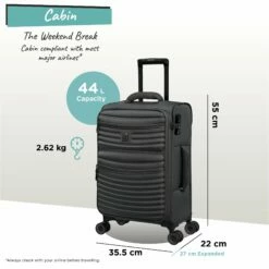 IT Luggage Precursor - Cabin (Charcoal) 21 IT Luggage Precursor - Cabin (Charcoal) -UK Suitcase Sales 2024 Precursor Cabin Charcoal dims weights