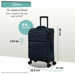 IT Luggage Precursor - Cabin (Dress Blues) 29 IT Luggage Precursor - Cabin (Dress Blues) -UK Suitcase Sales 2024 Precursor Cabin blue dims weights