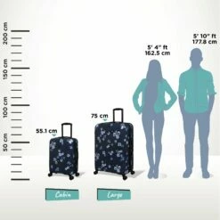 IT Luggage Sheen - 2pc Set (Pansies Floral Blue Depths) 22 IT Luggage Sheen - 2pc Set (Pansies Floral Blue Depths) -UK Suitcase Sales 2024 Sheen Pansies Relative Size
