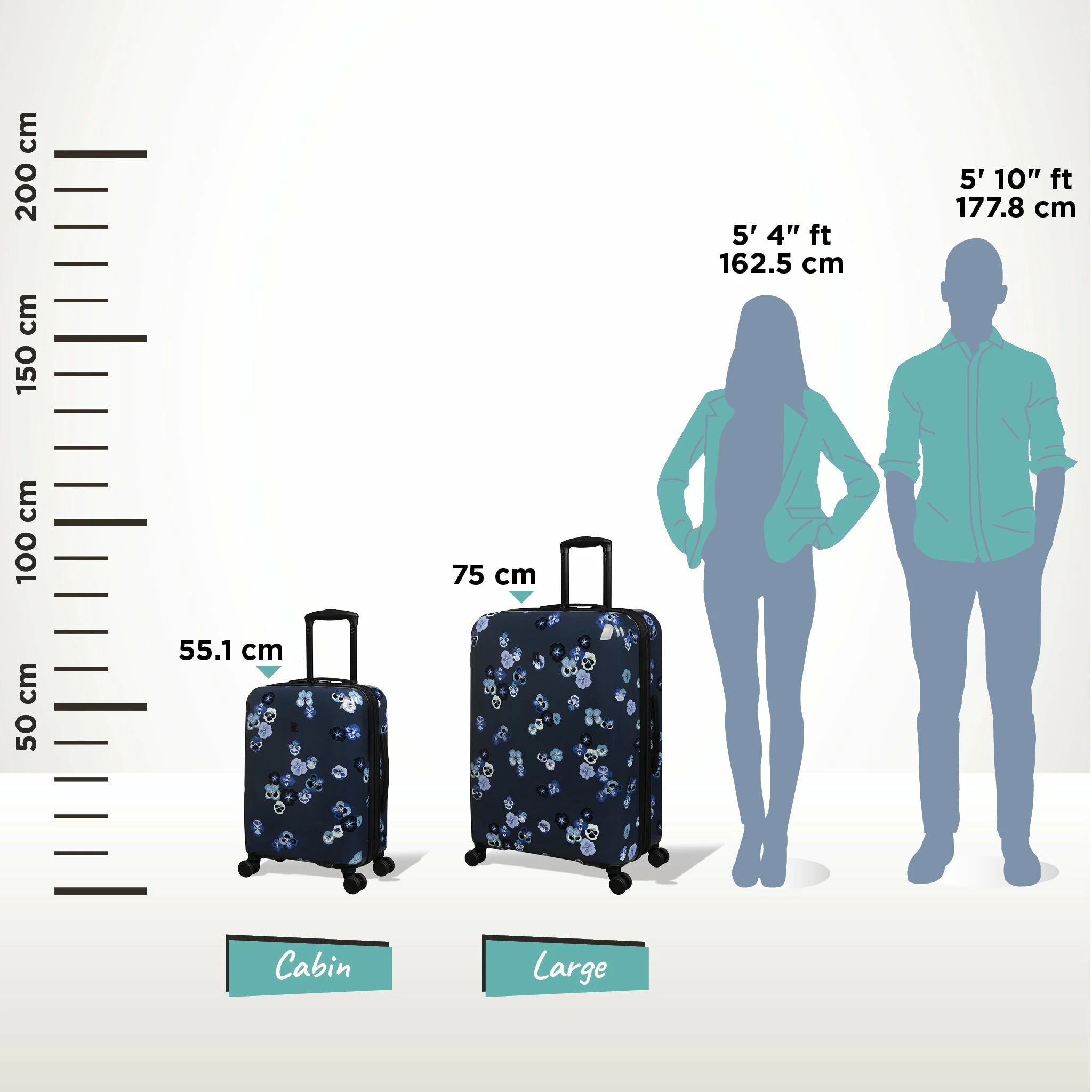 IT Luggage Sheen - 2pc Set (Pansies Floral Blue Depths) 12 IT Luggage Sheen - 2pc Set (Pansies Floral Blue Depths) - Image 10