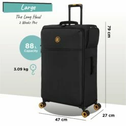 Simultaneous - Large (Black) -UK Suitcase Sales 2024 Simultaneous Large Blk dims weights