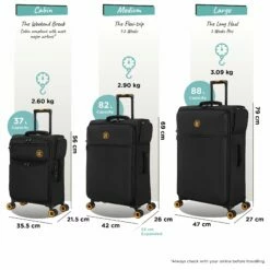 Simultaneous - Medium (Black) -UK Suitcase Sales 2024 Simultaneous Set Blk dims weights 7e46d8d0 80a8 42ac 9566 45a0e3856b0a