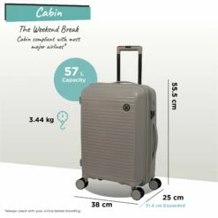 IT Luggage Spontaneous - Cabin (Feather Grey) -UK Suitcase Sales 2024 Spontaneous Cabin Feather dims weights