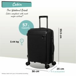 IT Luggage Spontaneous - Cabin (Black) -UK Suitcase Sales 2024 Spontaneous Cabin blk dims weights