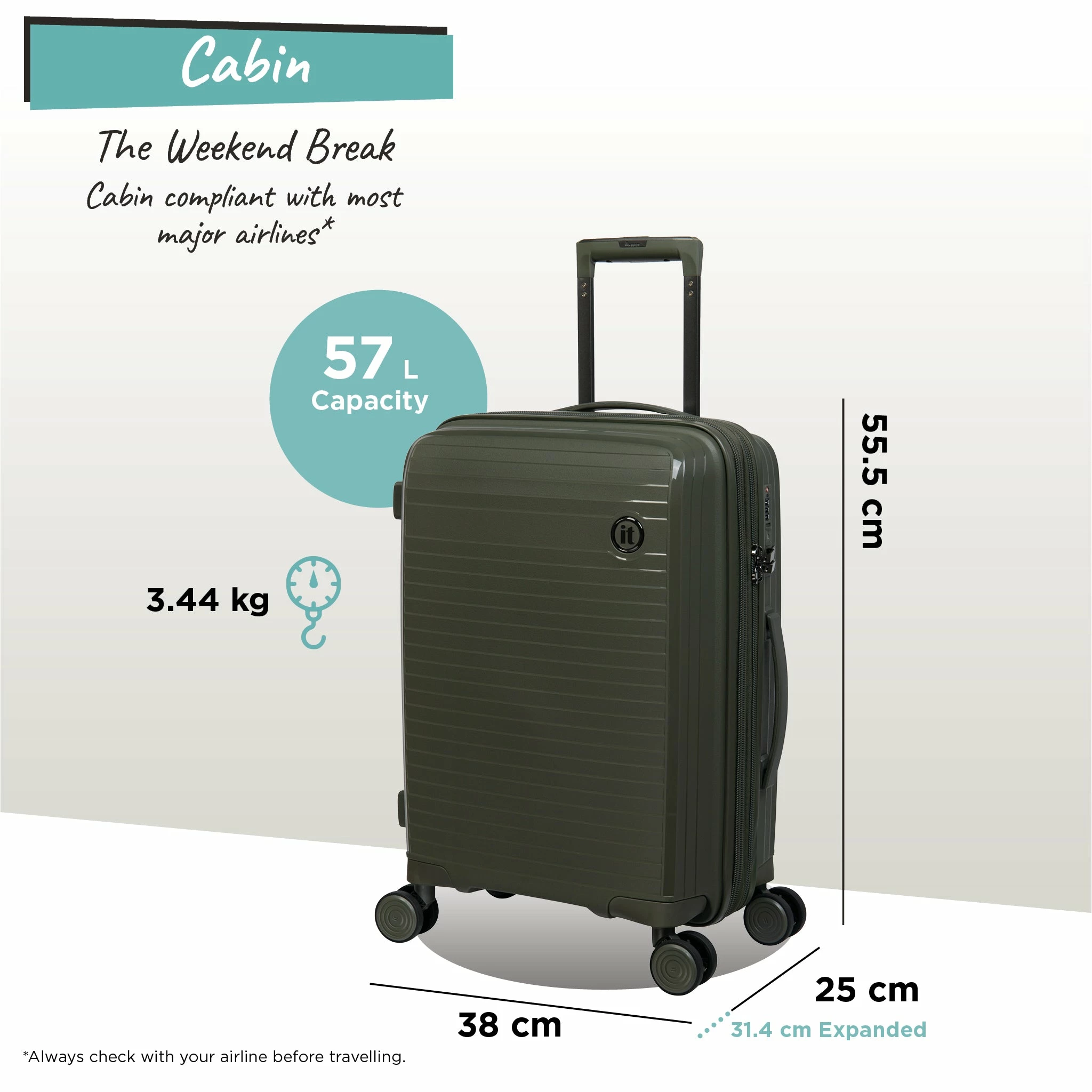 IT Luggage Spontaneous - Cabin (Olive Night) 14 IT Luggage Spontaneous - Cabin (Olive Night) - Image 12