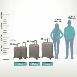 IT Luggage Spontaneous - Large (Feather Grey) -UK Suitcase Sales 2024 Spontaneous Full set Feather Relative Size