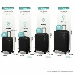 IT Luggage Spontaneous - Large (Black) -UK Suitcase Sales 2024 Spontaneous Full set blk dims weights