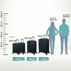 IT Luggage Spontaneous - Large (Blueberry) -UK Suitcase Sales 2024 Spontaneous Full set blueberry Relative Size