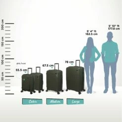 IT Luggage Spontaneous - Large (Olive Night) -UK Suitcase Sales 2024 Spontaneous Full set olive Relative Size