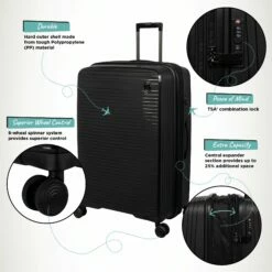 IT Luggage Spontaneous II - 3pc Set (Black) -UK Suitcase Sales 2024 Spontaneous Large Blk Infographic e2360c80 791c 4f68 8d3f 92ce9fb21c4a