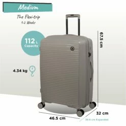 IT Luggage Spontaneous - Medium Plus (Feather Grey) -UK Suitcase Sales 2024 Spontaneous Med Feather dims weights