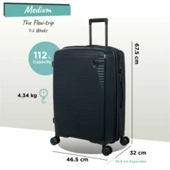 IT Luggage Spontaneous - Medium Plus (Blueberry) -UK Suitcase Sales 2024 Spontaneous Med blueberry dims weights
