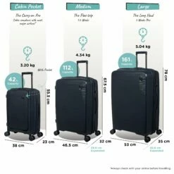 IT Luggage Spontaneous II - 3pc Set (Blueberry) -UK Suitcase Sales 2024 Spontaneous Set Pocket blueberry dims weights