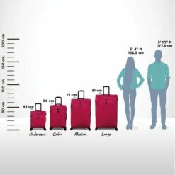 IT Luggage Trinary - 4pc Set (Viva Magenta) -UK Suitcase Sales 2024 Trinary Relative Size Viva Magenta