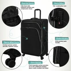 IT Luggage Trinary - Medium (Black) -UK Suitcase Sales 2024 Website Infographic Trinary Large Blk