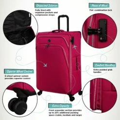 IT Luggage Trinary - 4pc Set (Viva Magenta) -UK Suitcase Sales 2024 Website Infographic Trinary Large Magenta