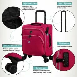 IT Luggage Trinary - Underseat (Viva Magenta) 18 IT Luggage Trinary - Underseat (Viva Magenta) -UK Suitcase Sales 2024 Website Infographic Trinary underseat Magenta